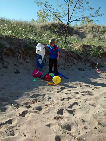 play in the sand at mear sp campsite